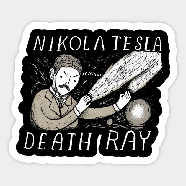 nikola tesla death ray Sticker by Louisros